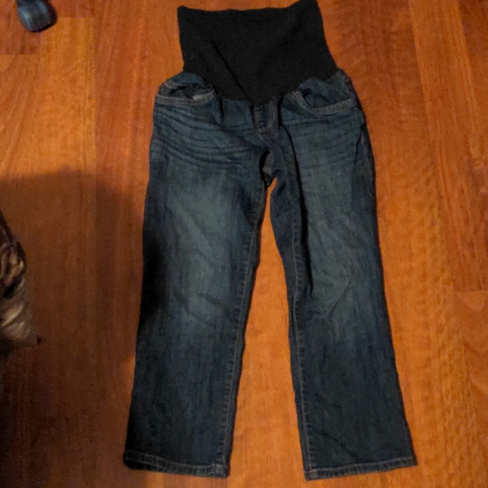 Blue Jean Maternity Capris with belly band